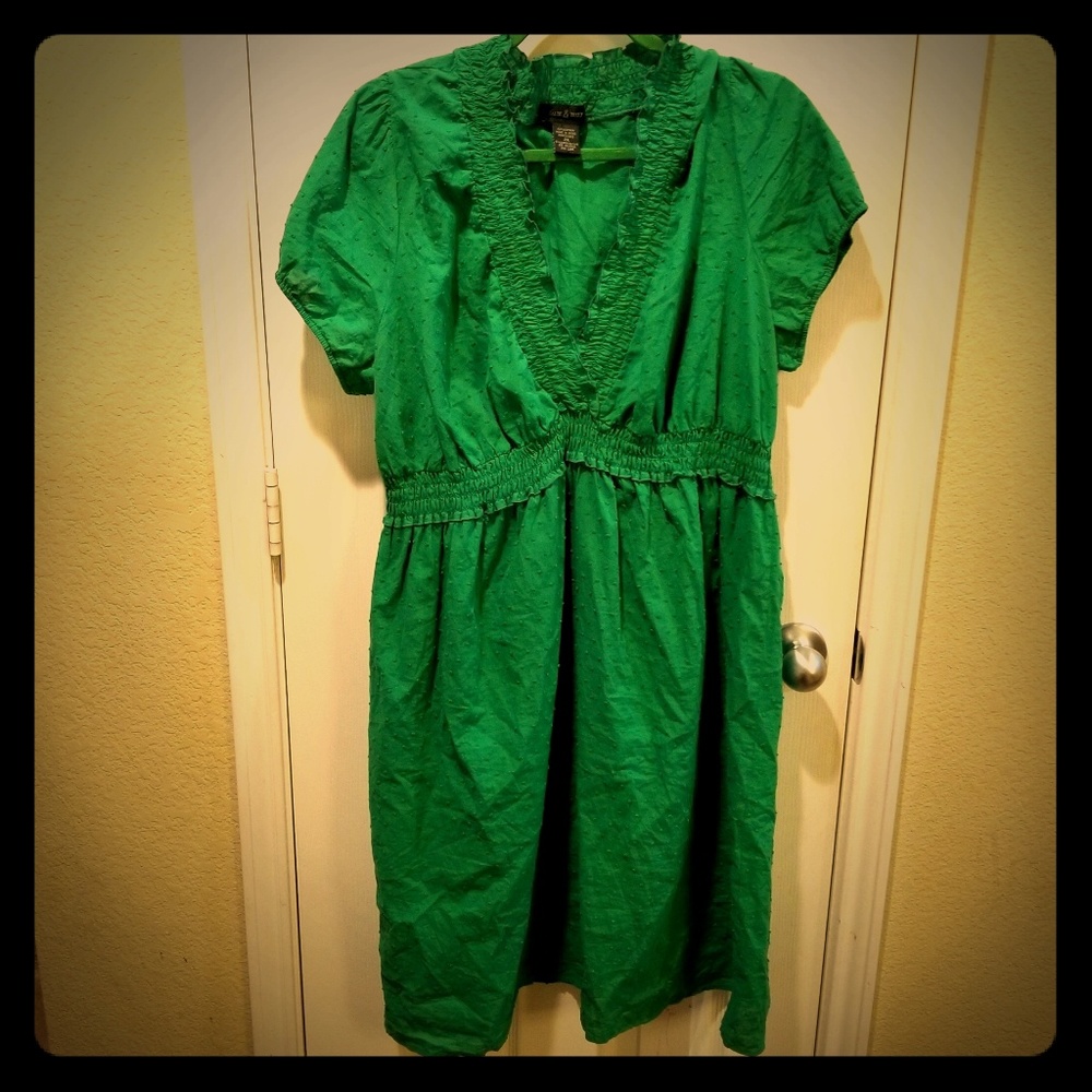 Sam & Max Green Ruffle Empire Dress